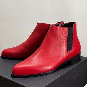 NIB Giuseppe Zanotti Red Leather Chelsea Boots Sz 39